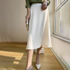 Annette | Seidensatin Mode Röcke in Beige
