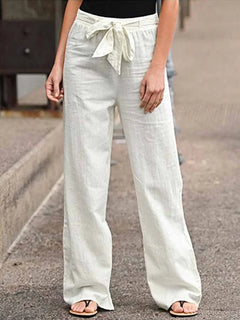 Cecilia - Damen Leinenhose in Weiß