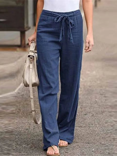 Cecilia - Damen Leinenhose in Dunkelblau