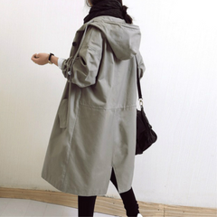CELINE | Langer Trenchcoat mit Kapuze – Stilvoll & Funktional in Grau