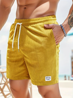 Leandro - Herren Gestreifte Shorts in Gelb