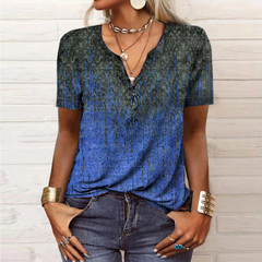 Leonie | Elegante Sommermode Bluse aus Baumwolle in Blau