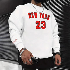 Luke | Elegantes Sweatshirt mit Print in Weiß
