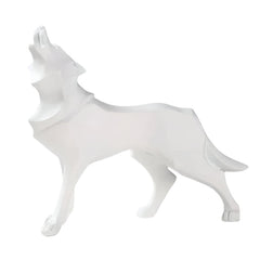 LupoForm – Geometrische Ulvenstatue mit scharfkantigem Design für moderne Räume in Weiß