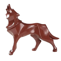 LupoForm – Geometrische Ulvenstatue mit scharfkantigem Design für moderne Räume in Rot