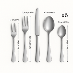 Lurevia | 30-teiliges Besteckset aus Edelstahl in Silber