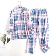 Roxana - Bequemes Damen Pyjama-Set mit lebendigen Mustern in Rosa Blau