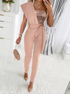 Jaylen - Eleganter ärmelloser Jumpsuit für Damen in Rosa
