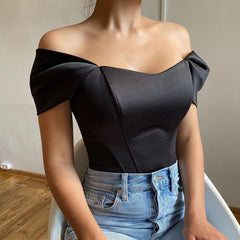Madonna | Stilvolles modernes Korsett Mode Top in Schwarz