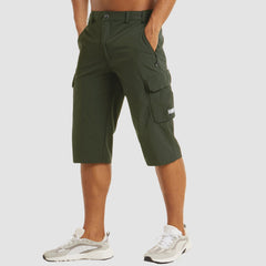 Hudson - Schnelltrocknende Herren Cargo Shorts in Dunkelgrün