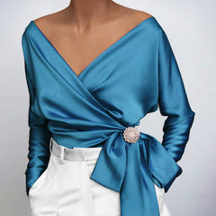 Davina - Bluse aus Seide in Blau