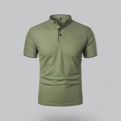 William | Ohne Kragen Taillierter Schnitt Poloshirt in Grün