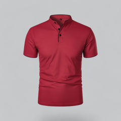 William | Ohne Kragen Taillierter Schnitt Poloshirt in Rot