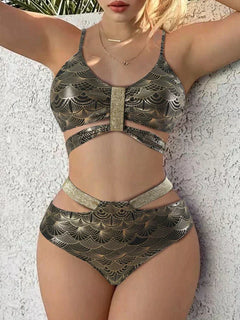 Harriet® | Push-Up-Bikini mit Metallic-Details in Grau