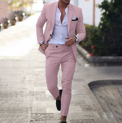 Jayceon - Herrenblazer und Hose in Rosa