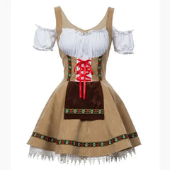 Maria | Festliches Mini Kleid für Oktoberfest in Khaki