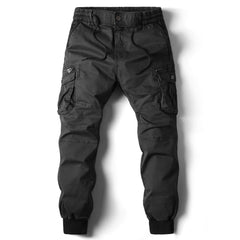 Modische Cargohose Herren Jogger mit Bündchen in Schwarz