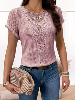 Nadine | Lässige Eleganz Spitzen T Shirt in Farbe6