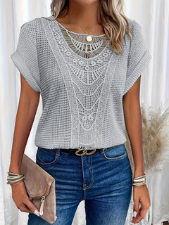 Nadine | Lässige Eleganz Spitzen T Shirt in Farbe7