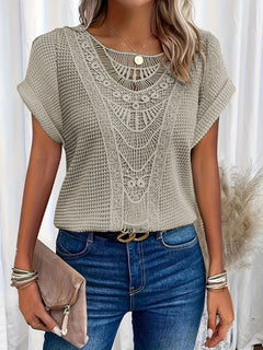 Nadine | Lässige Eleganz Spitzen T Shirt in Farbe8