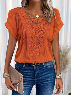 Nadine | Lässige Eleganz Spitzen T Shirt in Farbe2