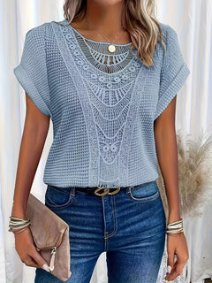 Nadine | Lässige Eleganz Spitzen T Shirt in Farbe3