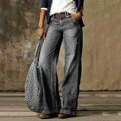 Carlisle - Damen Straight‑Leg Jeans in Hellgrau