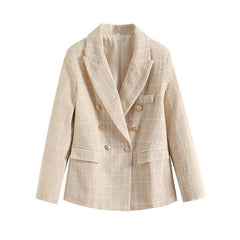 Krizzy - Tweed-Blazer - Zweireihiger Stil in Beige