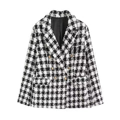 Krizzy - Tweed-Blazer - Zweireihiger Stil in Grau