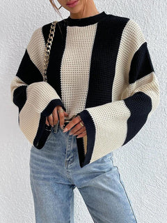 Damen RUNDHALS LANGARM STRICKPULLOVER | KOMFORTABEL, MODERN, VIELSEITIG in Aprikose