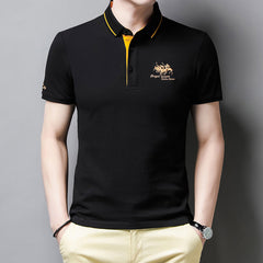Alphonse | Herren Elegant Polo Hemd | Kurzarm in Schwarz