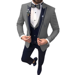 Slim Fit Hochzeitsgast Anzug für Herren | 3-Teilig in Dunkelgrau