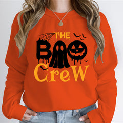 Damen Sweatshirt mit Halloween-Thema und kreativem Grafikdruck in Orange