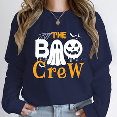 Damen Sweatshirt mit Halloween-Thema und kreativem Grafikdruck in Dunkelblau