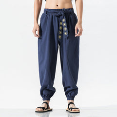 Hideo | Japanische Komforthose in Marineblau