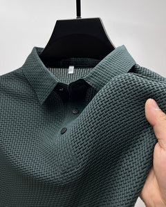 Morten - Herren-Poloshirt aus Mesh in Dunkelgrün