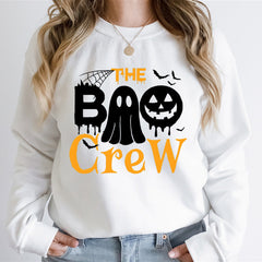 Damen Sweatshirt mit Halloween-Thema und kreativem Grafikdruck in Weiß