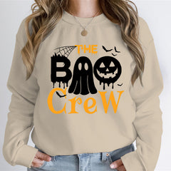 Damen Sweatshirt mit Halloween-Thema und kreativem Grafikdruck in Khaki