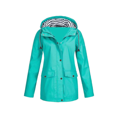 Regenjacke Damen Wasserdicht | Leicht & Mit Kapuze in Türkis