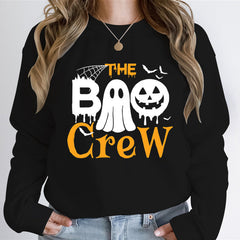 Damen Sweatshirt mit Halloween-Thema und kreativem Grafikdruck in Schwarz