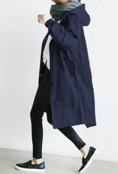 Damen Regenjacke | Mit Knopfverschluss Vorne in Blau