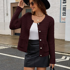 Damen FREIZEIT STRICKJACKE | KOMFORTABEL, STILVOLL, VIELSEITIG in Weinrot