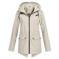 Damen Kapuze Regenjacke | Wasserdichte in Beige