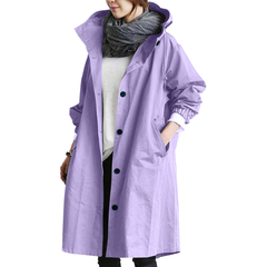 Damen Regenjacke | Mit Knopfverschluss Vorne in Lila