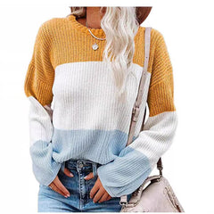 DAMES PULLOVER MIT LATERNENÄRMELN | ELEGANTER, BEQUEMER STIL in Gelb