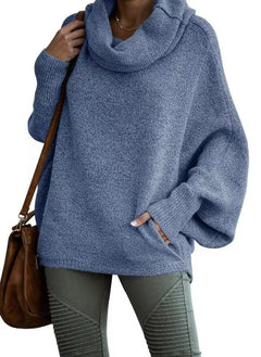 Damen PULLOVER MIT HOHEM KRAGEN | MODISCHER KOMFORT GARANTIERT in Blau