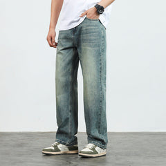 Vasto | Relaxed Fit Straight Jeans in Türkisblau