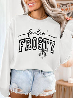 Damen Sweatshirt mit grafischem Aufdruck in Weiß
