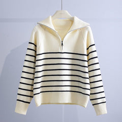 Capri Zip Sweater in White