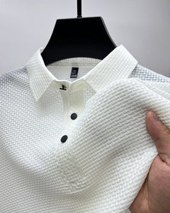Morten - Herren-Poloshirt aus Mesh in Weiß